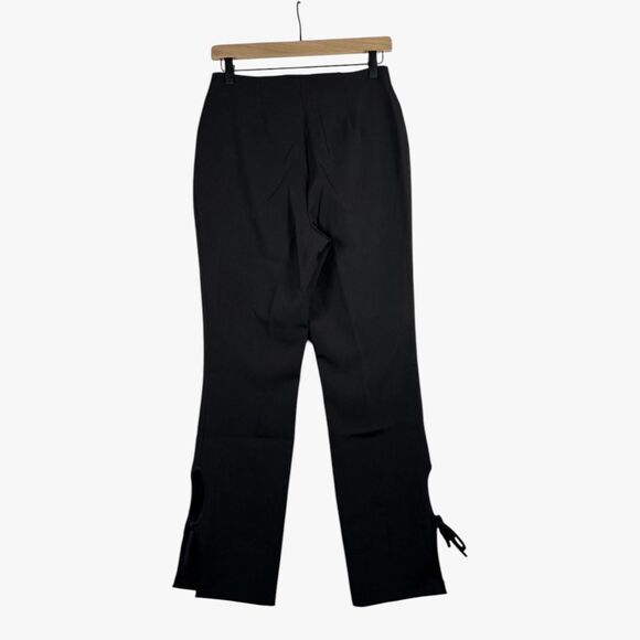 Topshop Women's Workwear Trousers With Tie Detail in Black Size 4 Preppy Glam - Picture 2 of 7